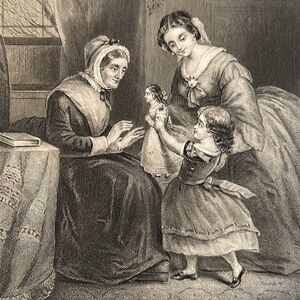 The Christmas Doll 5.75" x 9" Antique Engraving/Print